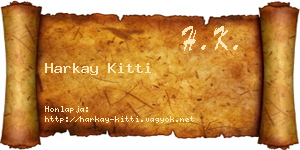 Harkay Kitti névjegykártya